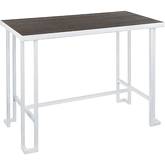 Roman 48" Counter Dining Table in Espresso Bamboo & White Metal